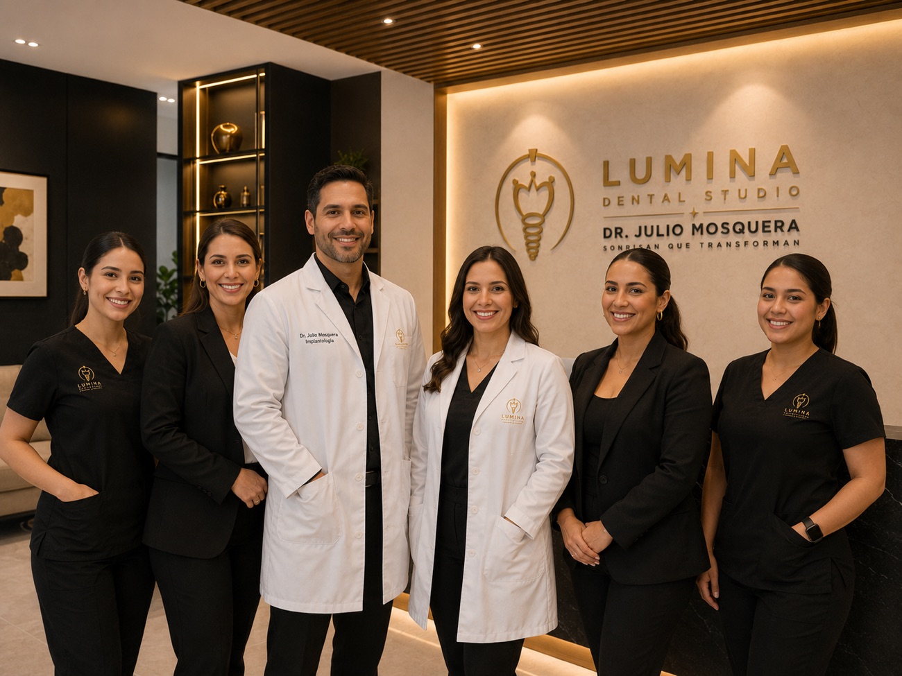 Equipo de Lumina Dental Studio con el Dr. Julio Mosquera